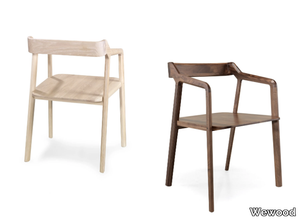 KUNDERA - Solid wood chair with armrests _ Wewood