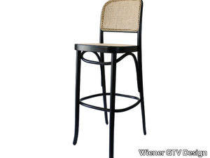 N. 811 - High beech and woven cane barstool _ Wiener GTV Design