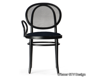 N.0 - Wooden chair with an armrest and mesh backrest _ Wiener GTV Design