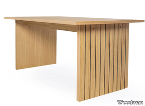 STRIPE - Rectangular wood veneer dining table _ Woodman