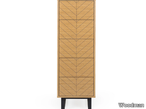 CAMDEN HERRINGBONE - Wood veneer chest of drawers _ Woodman