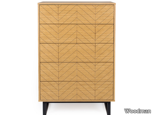 CAMDEN HERRINGBONE - Wood veneer chest of drawers _ Woodman