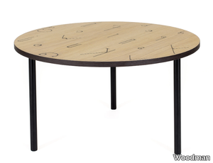 ARTY 70 LETTER - Round wood veneer coffee table _ Woodman