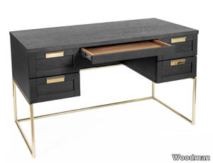 PIMLICO - Wood veneer writing desk with drawers _ Woodman