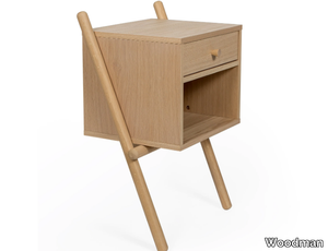 WIRU 1D - Wood veneer bedside table with drawers _ Woodman