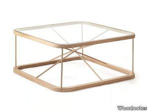 TWIGGY XL - Square wood and glass coffee table _ Woodnotes