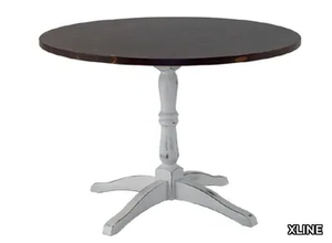 MERLOT - Round wood veneer table with 4-star base _ XLINE