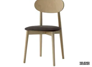 1444 - Wooden chair with integrated cushion _ XLINE