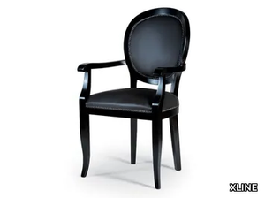 4211 - Wooden chair with armrests with integrated cushion _ XLINE