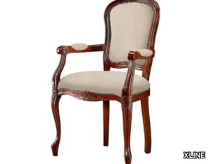 4213 - Wooden chair with armrests with integrated cushion _ XLINE