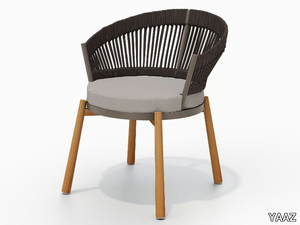 TURTLE - Rope and aluminium chair with integrated cushion _ YAAZ