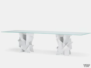 DIAMANTE - Rectangular glass table _ YDF