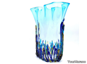 AMALFI BLUE TALL - Handmade Murano glass vase _ YourMurano