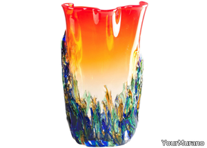 AMALFI RED TALL - Handmade Murano glass vase _ YourMurano