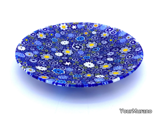 BLOOM BLUE - Murano glass decorative plate _ YourMurano