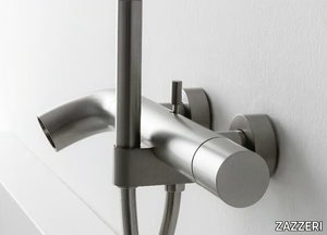 POP - Wall-mounted bathtub mixer with diverter with hand shower _ ZAZZERI