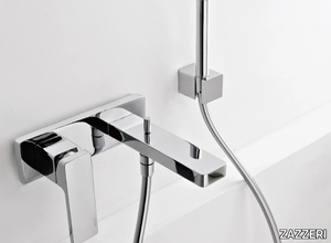 QQUADRO - Wall-mounted bathtub mixer with hand shower _ ZAZZERI