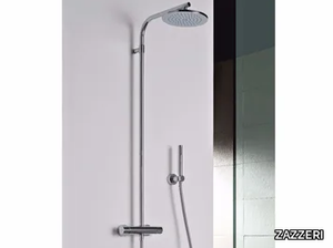 SHOWER - Wall-mounted thermostatic shower panel with overhead shower _ ZAZZERI