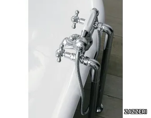 800 - Floor standing bathtub tap with hand shower with individual rosettes _ ZAZZERI