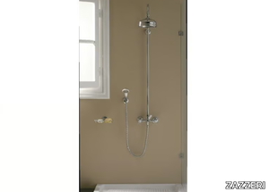 KENT - Wall-mounted shower panel with hand shower with overhead shower _ ZAZZERI