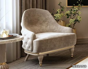 ELSIYUM - Tufted fabric armchair with armrests _ ZEBRANO