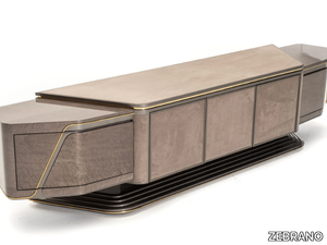 HYPNOS - Low TV cabinet with doors _ ZEBRANO