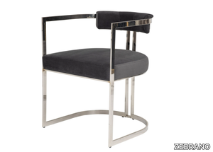 KAILAS - Upholstered metal chair with armrests _ ZEBRANO