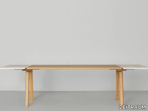 RAIL - Extending rectangular solid wood table _ ZEITRAUM