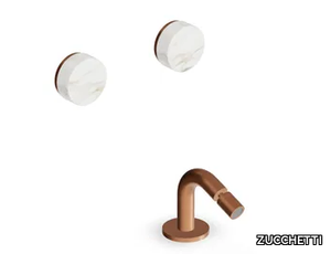 ISY22 ZIS4751.P91 - 3 hole Calacatta Oro marble bidet tap without waste with flow limiter _ ZUCCHETTI