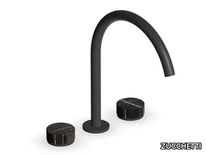 ISY22 ZIS5341.N6 - Washbasin tap with aerator with individual marble rosettes and without waste _ ZUCCHETTI