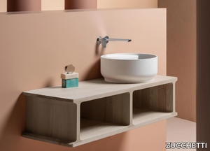 BEAM - Single wall-mounted ash vanity unit _ ZUCCHETTI