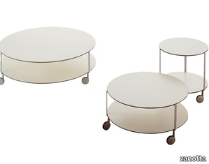 GIRÒ - Round coffee table with castors _ Zanotta