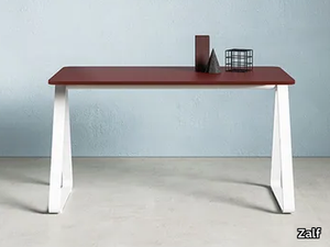 ARCHIMEDE - Melamine-faced chipboard secretary desk with metal legs _ Zalf