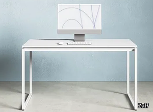 SCRIBA - Melamine-faced chipboard secretary desk with metal legs _ Zalf