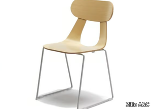 RAPA M - Stackable sled base ash chair _ Zilio A&C