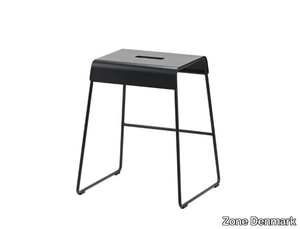 A-STOOL - Sled base low powder coated steel stool _ Zone Denmark