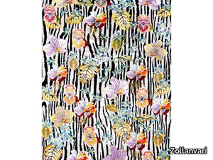 ZEBRAS AMIDST BLOOMS 3 - Rectangular wool rug with floral pattern _ Zollanvari