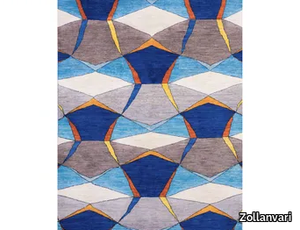 CEILING TILEWORK GEOMETRY (TAAGH) 3 - Rectangular wool rug _ Zollanvari