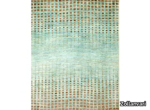 PERSPECTIVES IN MINT GREEN ON BROWN - Rectangular wool rug _ Zollanvari