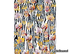 ZEBRAS AMIDST BLOOMS 4 - Rectangular wool rug with floral pattern _ Zollanvari