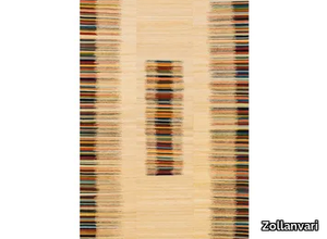 VIBRANT MEDALLION 2 - Rectangular striped wool rug _ Zollanvari