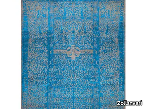 CLASSICAL GARDEN IN VIBRANT BLUE - Rectangular wool rug _ Zollanvari