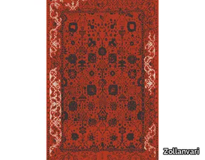 JEZIORAK RED VIOLET & WHITE - Patterned rectangular wool and silk rug _ Zollanvari