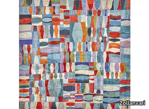 QUILT CRAZY, BLUE, RED & LILAC - Rectangular wool rug _ Zollanvari