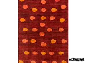 ELLIPSE PINK & ORANGE ON DEEP RED - Patterned rectangular wool rug _ Zollanvari