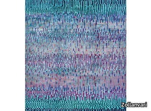 WATER MEADOW IN TURQUOISE BLUE & AUBERGINE - Rectangular wool rug _ Zollanvari