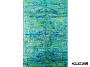 IRIDESCENCE BLUEBIRD FEATHERS - Rectangular wool and silk rug _ Zollanvari