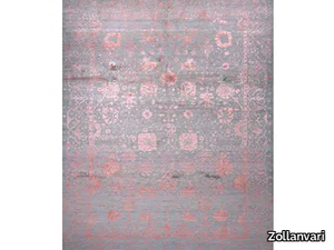 JEZIORAK PINKS ON GREY - Patterned rectangular wool and silk rug _ Zollanvari