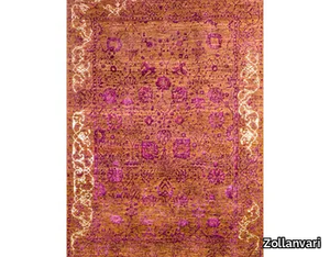 JEZIORAK PURPLE GOLD & WHITE - Patterned rectangular wool and silk rug _ Zollanvari