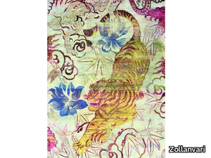 POUNCING TIGER - Rectangular wool and silk rug _ Zollanvari